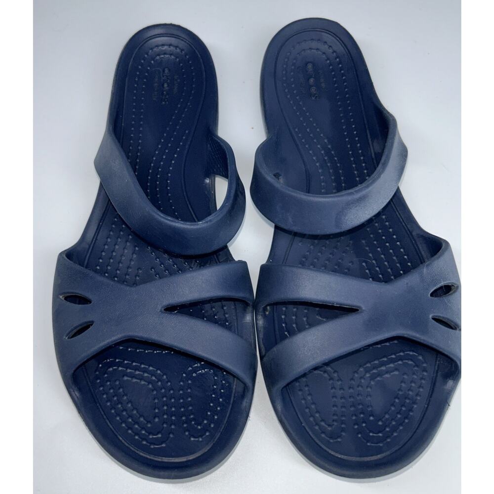 CROCS Women’s Size 7 Blue Strap Slide Sandals Slip One